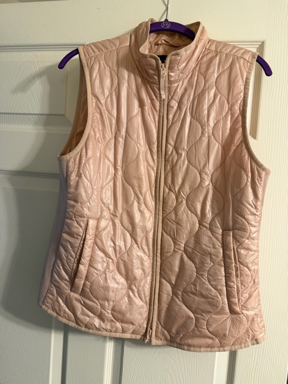 J. Crew Pale Blush Quilted Vest